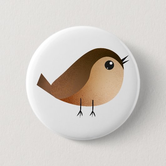 Sparrow Bird-Cartoon Button (Vorderseite)