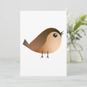 Sparrow Bird-Cartoon Dankeskarte (Stehend Vorderseite)