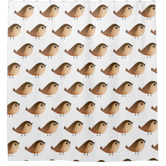 Sparrow Bird-Cartoon Duschvorhang (Vorderseite)