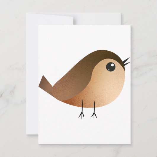 Sparrow Bird-Cartoon Feiertagskarte (Vorderseite)