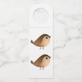 Sparrow Bird-Cartoon Flaschenanhänger (Rückseite)