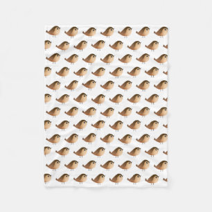 Sparrow Bird-Cartoon Fleecedecke