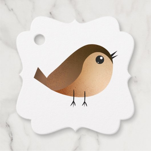 Sparrow Bird-Cartoon Geschenkanhänger (Vorderseite)