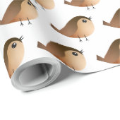Sparrow Bird-Cartoon Geschenkpapier (Rolleneckpunkt)