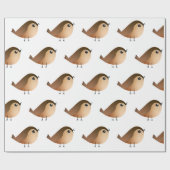 Sparrow Bird-Cartoon Geschenkpapier (Flach)