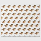 Sparrow Bird-Cartoon Geschenkpapier (Flach)