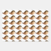 Sparrow Bird-Cartoon Geschenkpapier Set (Vorderseite 3)