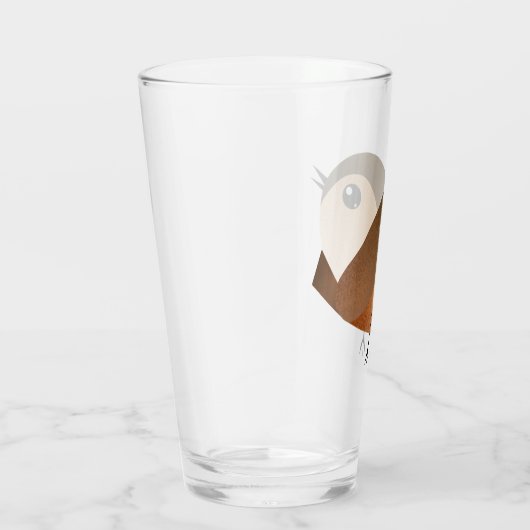 Sparrow Bird-Cartoon Glas (Rechts)