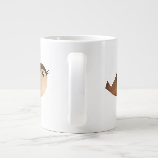 Sparrow Bird-Cartoon Jumbo-Tasse (Rückseite)