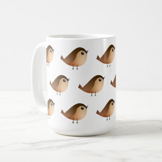 Sparrow Bird-Cartoon Kaffeetasse (Vorderseite Links)