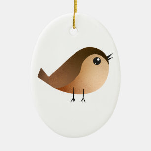 Sparrow Bird-Cartoon Keramik Ornament