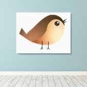 Sparrow Bird-Cartoon Leinwanddruck (Insitu (Holzboden))