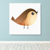 Sparrow Bird-Cartoon Leinwanddruck (Insitu (Holzboden))