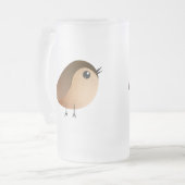 Sparrow Bird-Cartoon Mattglas Bierglas (Vorderseite Links)