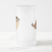 Sparrow Bird-Cartoon Mattglas Bierglas (Mittel)