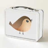 Sparrow Bird-Cartoon Metall Brotdose (Rückseite)