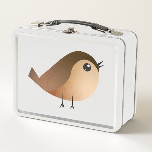 Sparrow Bird-Cartoon Metall Brotdose (Vorderseite)
