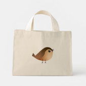 Sparrow Bird-Cartoon Mini Stoffbeutel (Rückseite)