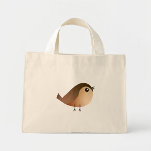 Sparrow Bird-Cartoon Mini Stoffbeutel
