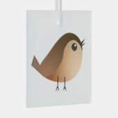 Sparrow Bird-Cartoon Ornament Aus Glas (Vorderseite Rechts)