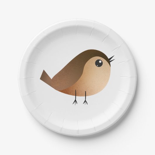 Sparrow Bird-Cartoon Pappteller (Vorderseite)