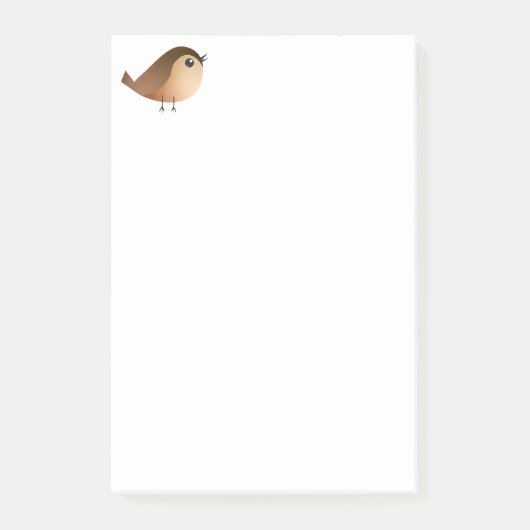 Sparrow Bird-Cartoon Post-it Klebezettel (Vorderseite)