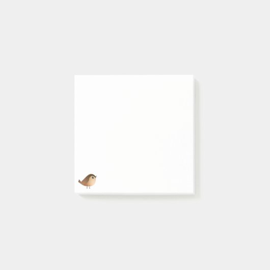 Sparrow Bird-Cartoon Post-it Klebezettel (Vorderseite)