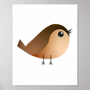 Sparrow Bird-Cartoon Poster