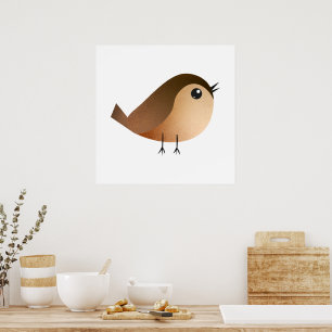 Sparrow Bird-Cartoon Poster