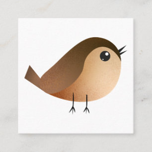 Sparrow Bird-Cartoon Quadratische Visitenkarte