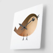 Sparrow Bird-Cartoon Quadratische Wanduhr (Winkel)