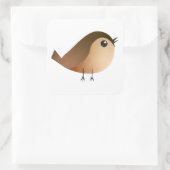 Sparrow Bird-Cartoon Quadratischer Aufkleber (Tasche)