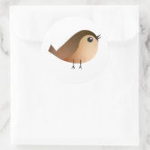 Sparrow Bird-Cartoon Runder Aufkleber (Tasche)