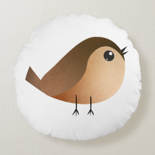 Sparrow Bird-Cartoon Rundes Kissen