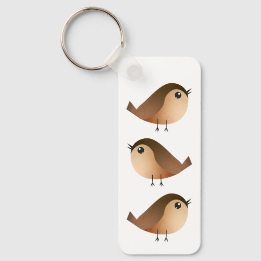 Sparrow Bird-Cartoon Schlüsselanhänger (Vorderseite)