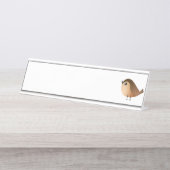 Sparrow Bird-Cartoon Schreibtischnamensplakette (Vorderseite )