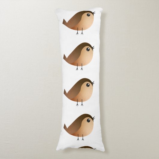Sparrow Bird-Cartoon Seitenschläferkissen (Vorderseite Vertikal)