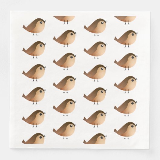 Sparrow Bird-Cartoon Serviette (Vorderseite)