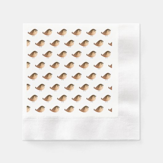 Sparrow Bird-Cartoon Serviette (Vorderseite)