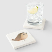 Sparrow Bird-Cartoon Steinuntersetzer (Seitenansicht)
