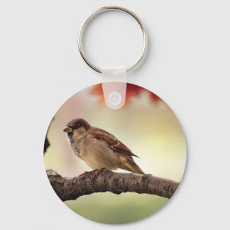 Sparrow Bird in Tree Schlüsselanhänger