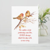 Sparrow Bird inspirierendes Zitat Karte (Stehend Vorderseite)
