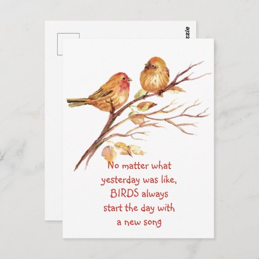 Sparrow Bird inspirierendes Zitat Postkarte (Vorne/Hinten)