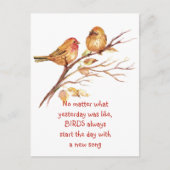 Sparrow Bird inspirierendes Zitat Postkarte (Vorderseite)