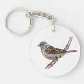 Sparrow Bird (Passer Domesticus) Schlüsselanhänger (Vorderseite)