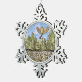 Sparrow Bird Snowflake Gerahmte Ornament (Rechts)