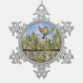 Sparrow Bird Snowflake Gerahmte Ornament (Vorderseite)
