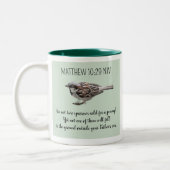 Sparrow Bird vergiftet die Bibelverse Zweifarbige Tasse (Links)