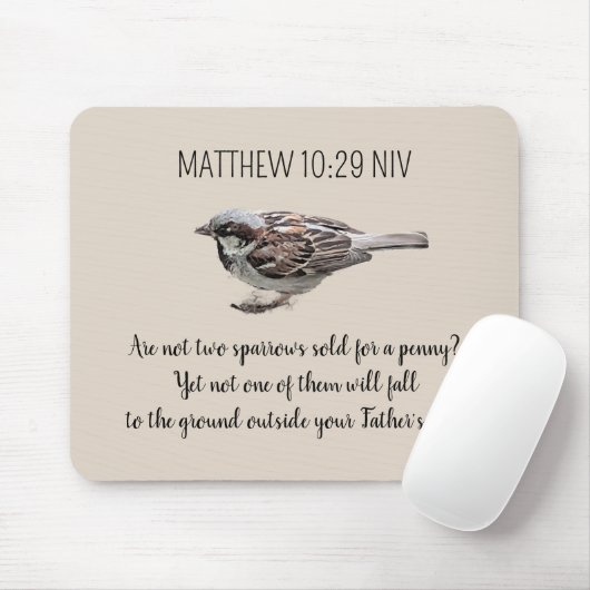 Sparrow Bird zerstört die Bibelverse Khaki Mousepad (Mit Mouse)