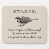 Sparrow Bird zerstört die Bibelverse Khaki Mousepad (Vorne)